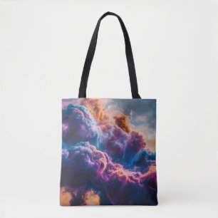 Tote Bag Nébuleuse d'espace abstrait - Art cosmique coloré