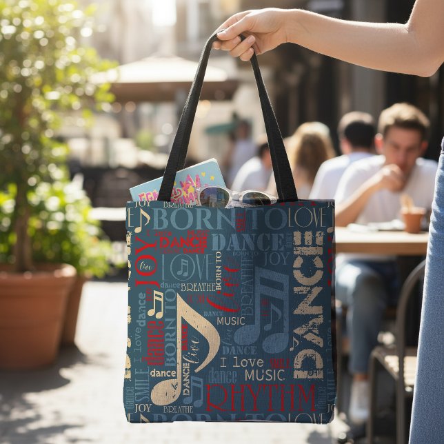Tote Bag Née pour danser Bleu/Rouge/Or ID277 (Créateur téléchargé)