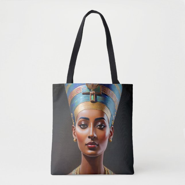 Tote Bag Nefertiti Portrait Art original (Devant)