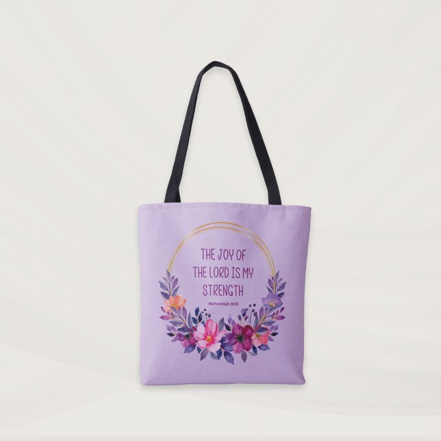 Tote Bag Néhémie 8:10 La Joie du Seigneur, Bible Verse (Créateur téléchargé)