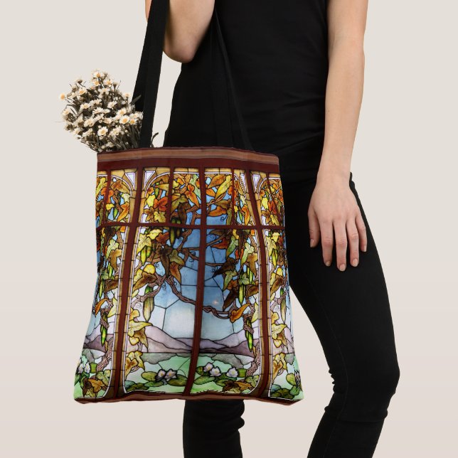Tote Bag Nénuphar en verre feutré Art nouveau Gourds Fourre (De près)
