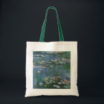 Tote Bag Nénuphars de Claude Monet, Fleurs Vintages<br><div class="desc">Nénuphar (1916) par Claude Monet. Water Lilies est un impressionisme vintage de peinture florale d'art. Jardin fleuri de saison de printemps de Monet à Giverny, France. Ce paysage est l'une des nombreuses variations de peintures de nénuphars que Monet peint par son étang. À propos de l'artiste : Claude Monet (1840-1926)...</div>