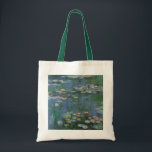 Tote Bag Nénuphars de Claude Monet, Fleurs Vintages<br><div class="desc">Nénuphar (1916) par Claude Monet. Water Lilies est un impressionisme vintage de peinture florale d'art. Jardin fleuri de saison de printemps de Monet à Giverny, France. Ce paysage est l'une des nombreuses variations de peintures de nénuphars que Monet peint par son étang. À propos de l'artiste : Claude Monet (1840-1926)...</div>