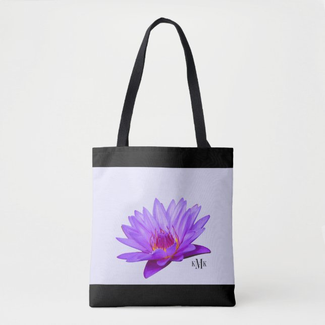 Tote Bag Nénuphars faits sur commande de pourpre de lavande (Devant)