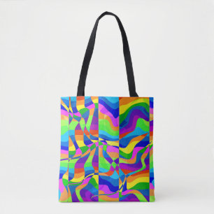 Tote Bag Neon arc-en-ciel Abstrait fou