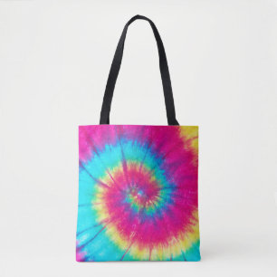 Tote Bag Neon Bright Retro Tie Dye