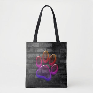 Tote Bag Neon Empreinte de patte On Brick