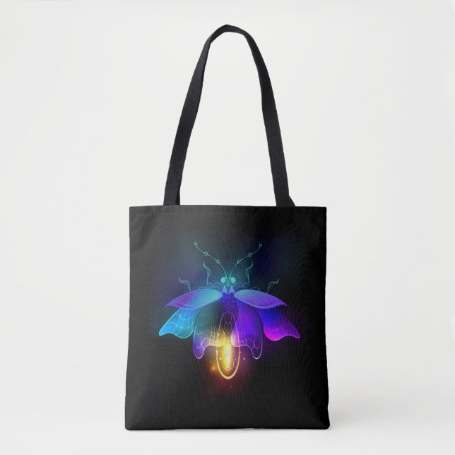 Tote Bag Neon Firefly sur noir (Devant)