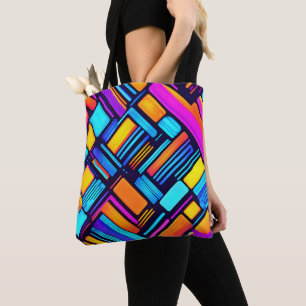 Tote Bag Neon Géométrique Abstrait