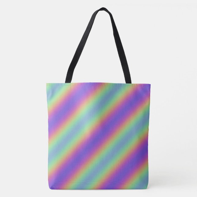 Tote Bag Neon Glow Rainbow Stripe Fourre-tout (Devant)