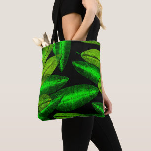 Tote Bag Neon Green Art Feuille. Acheter maintenant