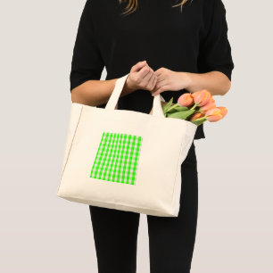 Tote Bag Neon Green En vichy Motif par Shirley Taylor Mini