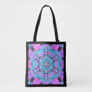 Tote Bag Neon kaleidoscope, mandala