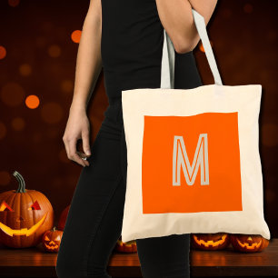 Tote Bag néon orange - monogramme gras