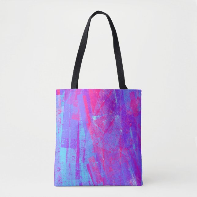 Tote Bag Neon Pink & Aqua Blue Abstract (Devant)