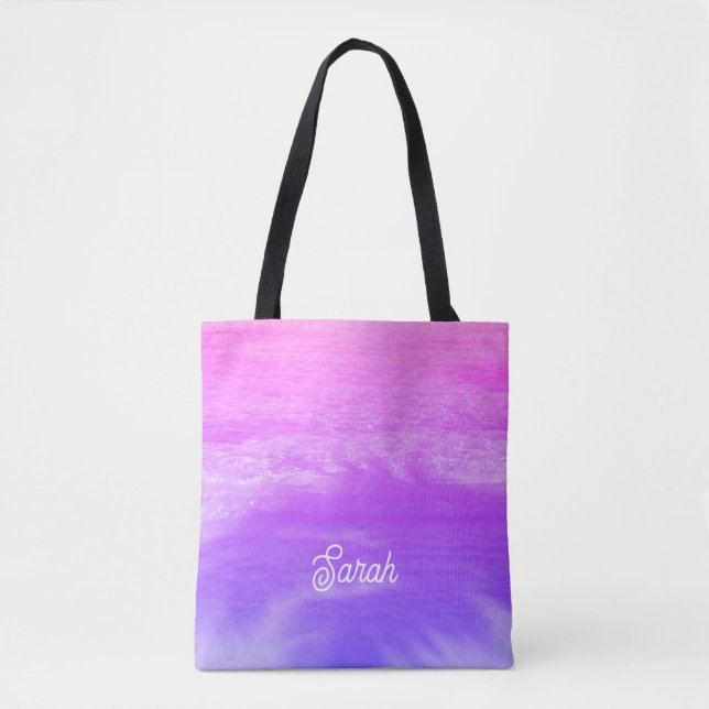 Tote Bag Neon rose orange violet paradis tropical tendance (Devant)