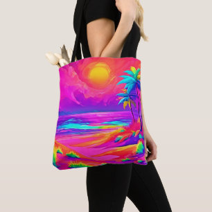 Tote Bag Neon Sun & Beach Bliss