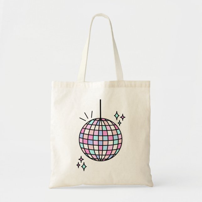 Tote Bag Neon Super Disco Ball (Devant)