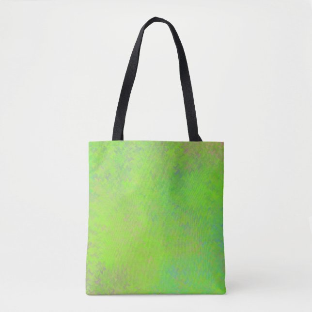 Tote Bag Neon Vert clair Art Moderne Marbré (Devant)