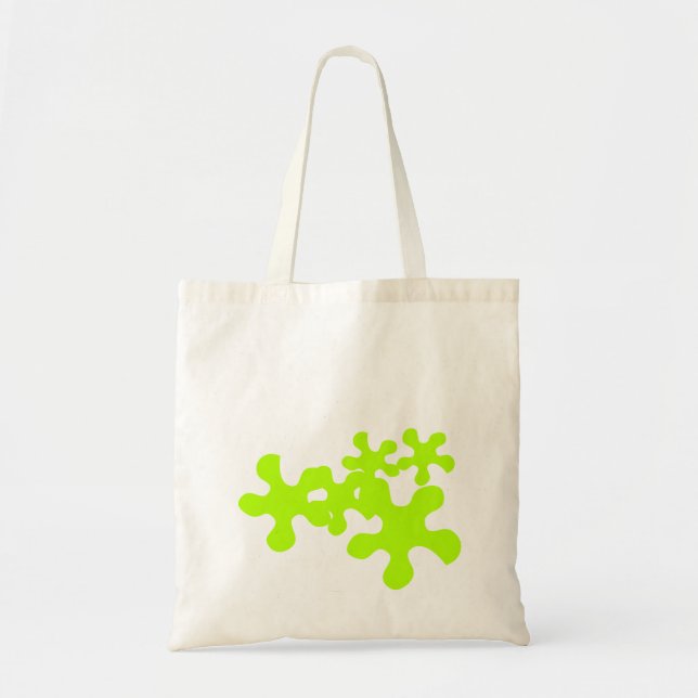 Tote Bag néon vert slime noir fun (Devant)
