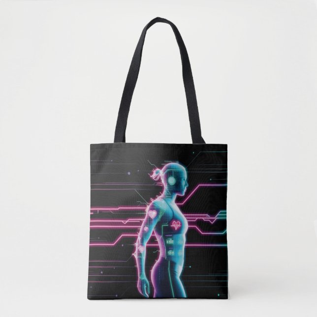 Tote Bag NeonPulse Cyborg Run Fourre-tout (Devant)