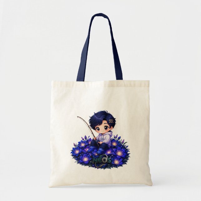 Tote Bag Neos Kawaii Zodiaque Verseau (Devant)