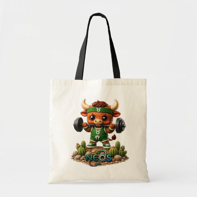 Tote Bag Neos Zodiac Kawaii Taureau (Devant)