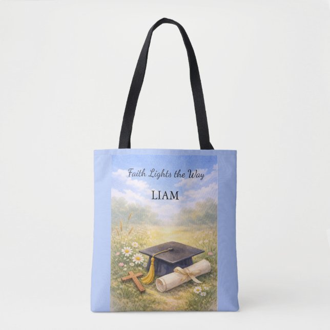 Tote Bag Nephew Graduation Personalized Christian Gift (Devant)