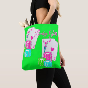 Tote Bag Nerf de boeuf de casino de Las Vegas et fille