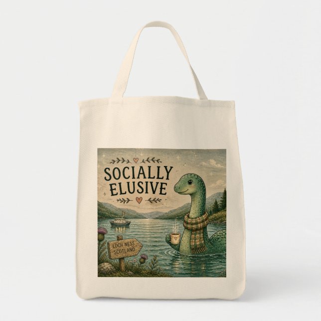 Tote Bag Nessie Cryptide Confortable Élusive Socialement Lo (Devant)
