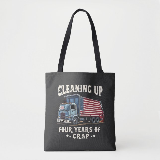 Tote Bag Nettoyer vos 4 ans Trump Garbage Inaguration (Devant)