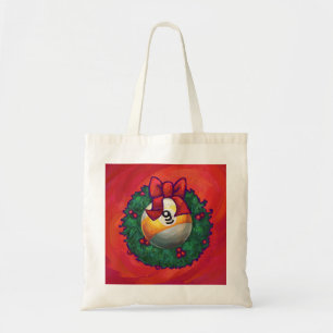 Tote Bag Neuf boules en couronne rouge pour Noël