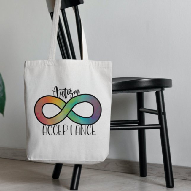 Tote Bag Neurodiversité Acceptation de l'autisme Arc-en-cie (Créateur téléchargé)