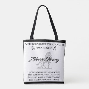 Tote Bag Neuroendocrine Cancer Sensibilisation Zebra Fort