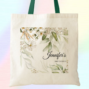 Tote Bag Neutre Boho Elegant Art Florals Baby shower