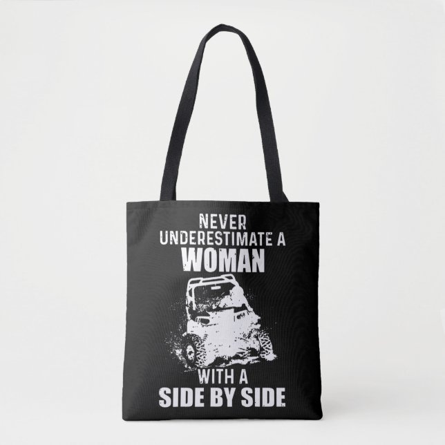 Tote Bag Never Underestimate A Woman With A Side By Side Ne (Devant)