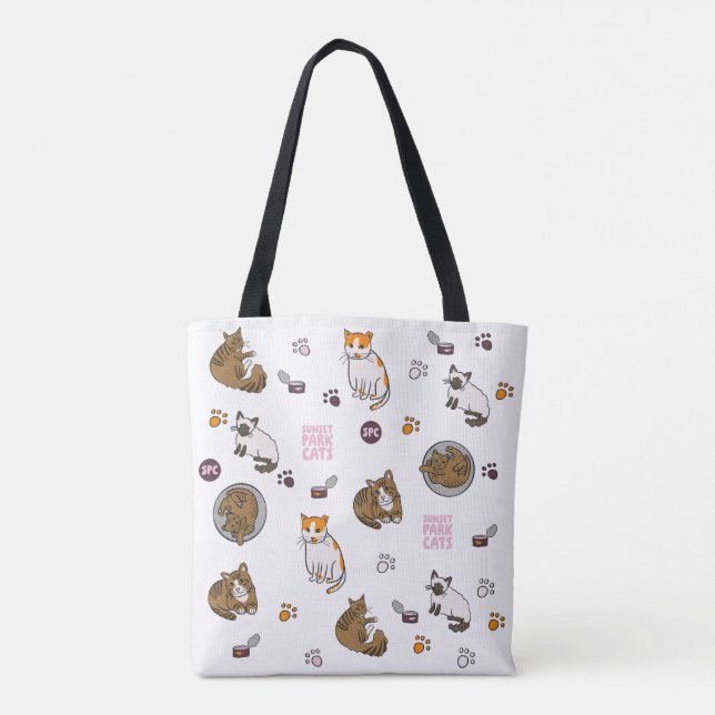 Tote Bag New | Doodles Tote | Sunset Park Cats | Rescue (Dos)