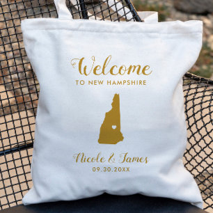 Tote Bag New Hampshire Carte Mariage Welcome Bag, Or
