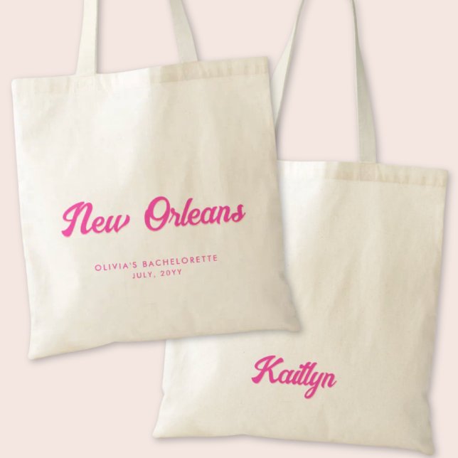 Tote Bag New Orleans Bachelorette Party Personnalisé Fourre (New Orleans Bachelorette Party Tote Bag)