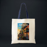 Tote Bag New Orleans Louisiana Travel Art Vintage<br><div class="desc">Nouvelle Orléans design de déplacement vectoriel rétro. Surnommé le "Big Easy",  il est connu pour sa vie nocturne 24h/24,  sa scène musicale animée et sa cuisine épicée et singulière reflétant son histoire de melting pot des cultures française,  africaine et américaine.</div>