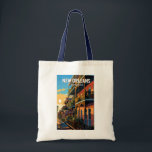 Tote Bag New Orleans Louisiana Travel Art Vintage<br><div class="desc">Nouvelle Orléans design de déplacement vectoriel rétro. Surnommé le "Big Easy",  il est connu pour sa vie nocturne 24h/24,  sa scène musicale animée et sa cuisine épicée et singulière reflétant son histoire de melting pot des cultures française,  africaine et américaine.</div>
