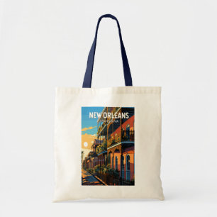Tote Bag New Orleans Louisiana Travel Art Vintage