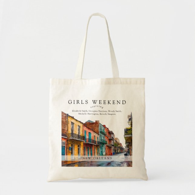 Tote Bag New Orleans  Watercolor Girls Weekend (Devant)