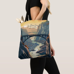 Tote Bag New River Gorge West Virginia USA Vintage voyage