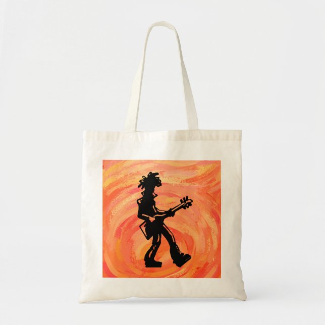 Tote Bag New York Boogie Nights Guitare Orange (Devant)