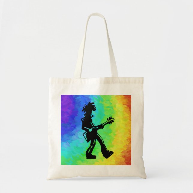 Tote Bag New York Boogie Nights Guitare Rainbow (Devant)