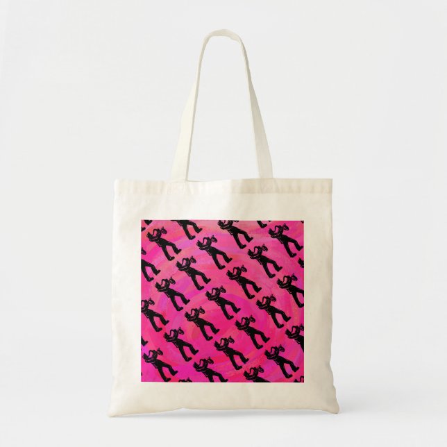 Tote Bag New York Boogie Nuits Saxophone Hot Pink (Devant)