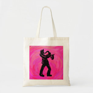 Tote Bag New York Boogie Nuits Saxophone Hot Pink