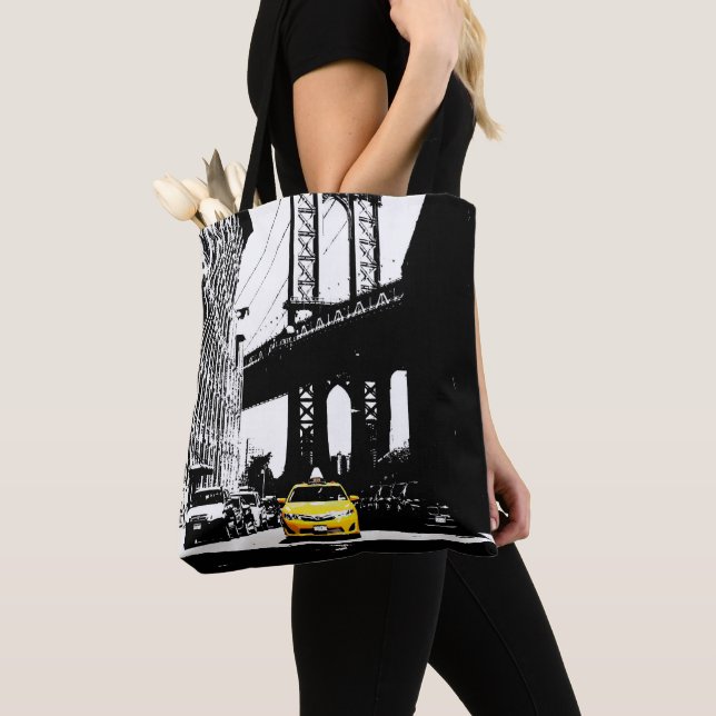 Tote Bag New York City Brooklyn Yellow Taxi USA Nyc Elegant (De près)