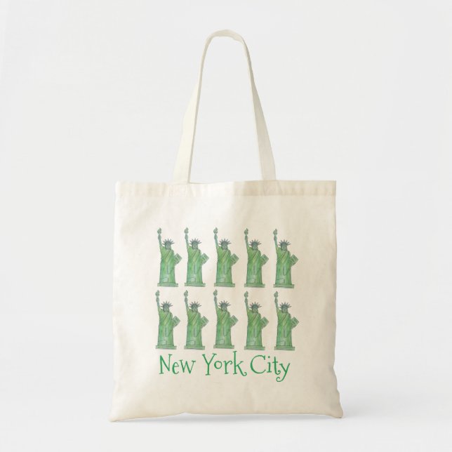 Tote Bag New York City New YC Lady Statue de la Liberté Fou (Devant)